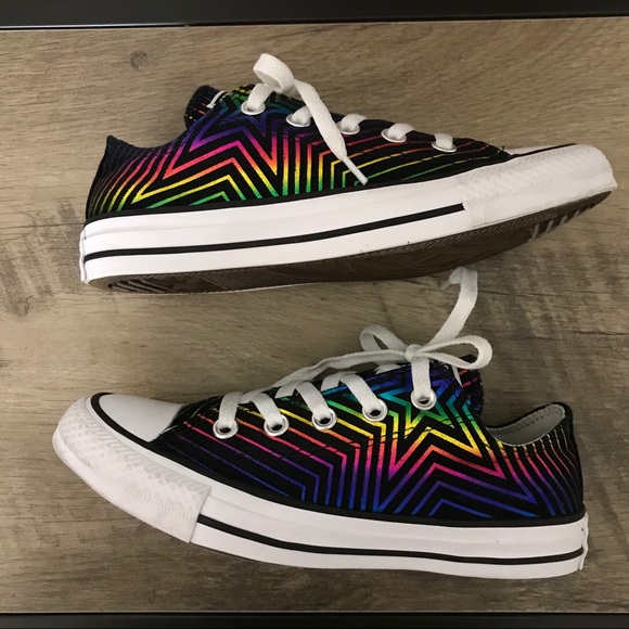 rainbow metallic shoes